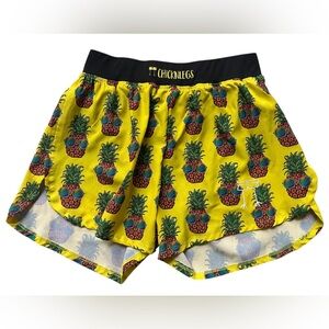 Chicknlegs Chicken Legs Running Shorts Men’s Small Pineapple Yellow 4”
